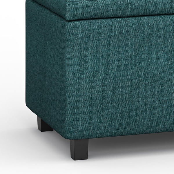 English Elm Cosmopolitan Teal Storage Ottoman - Elegant, Versatile Design With Hidden Compartment For Organizing Essentials B136P159774