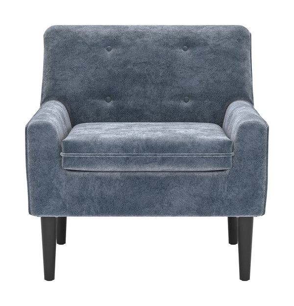 Zuo Modern Frankfurt Crushed Velvet Armchair - Elegant Gray Accent Chair With Plush Cushions & Solid Wood Frame Gray 100% Polyester,Plywood,Steel 100917-zuo-modern