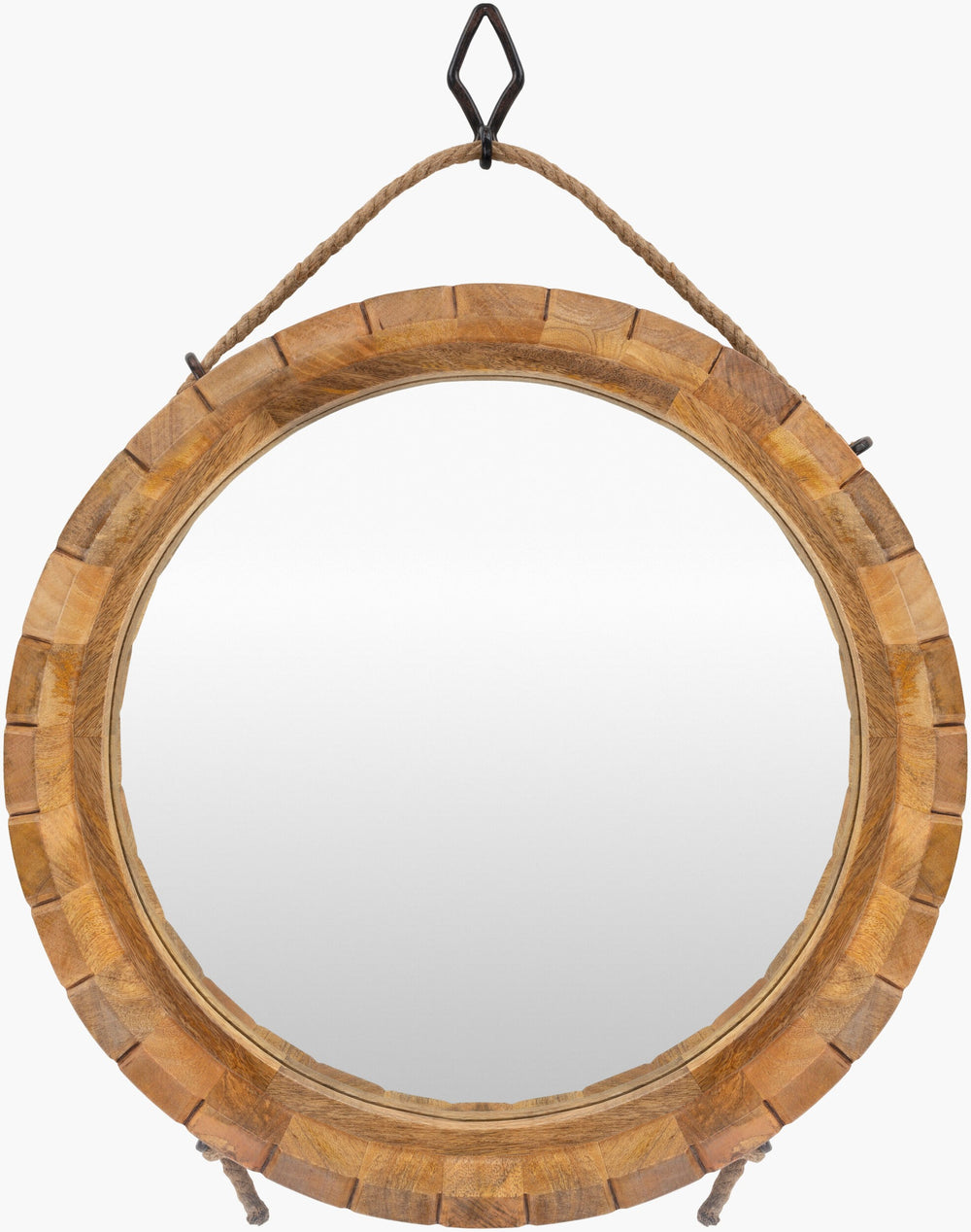 Surya Kentucky Rustic Traditional Mirror - 26"H X 19"W, Elegant Home Décor Piece For Timeless Charm Frame, Brown Wood Key001-1926