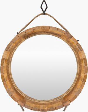 Surya Kentucky Rustic Traditional Mirror - 26"H X 19"W, Elegant Home Décor Piece For Timeless Charm Frame, Brown Wood Key001-1926