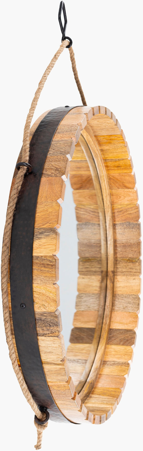 Surya Kentucky Rustic Traditional Mirror - 26"H X 19"W, Elegant Home Décor Piece For Timeless Charm Frame, Brown Wood Key001-1926