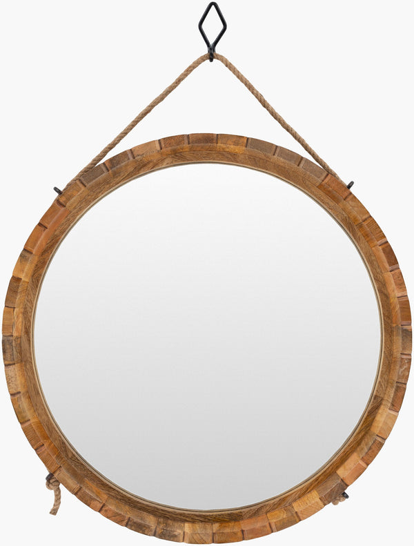 Surya Kentucky Rustic Traditional Mirror - 26"H X 19"W, Elegant Home Décor Piece For Timeless Charm Frame, Brown Wood Key002-2534