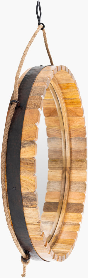 Surya Kentucky Rustic Traditional Mirror - 26"H X 19"W, Elegant Home Décor Piece For Timeless Charm Frame, Brown Wood Key002-2534