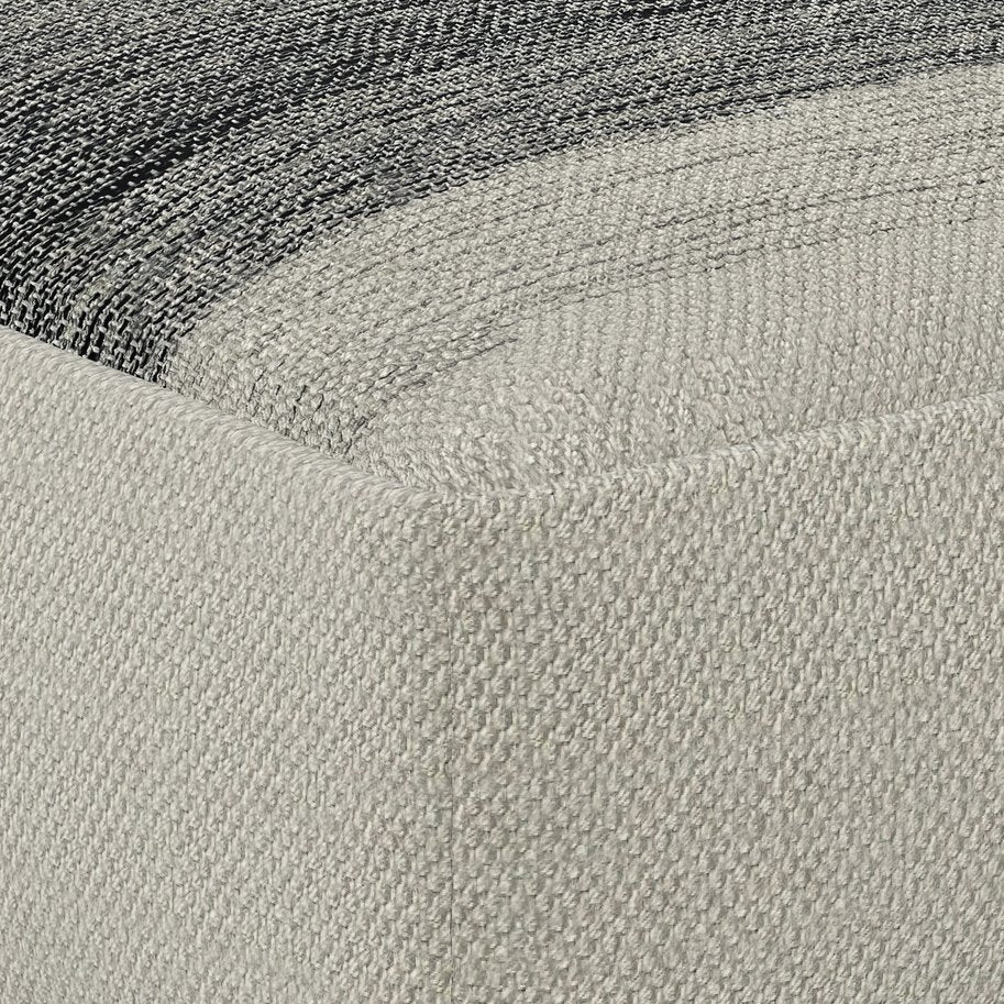 English Elm Sabella Handwoven Square Outdoor/Indoor Pouf - Grey White Recycled PET, Water & UV Resistant, Supportive Sitz 20"x20"x10" B136P159936