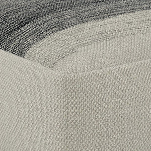 English Elm Sabella Handwoven Square Outdoor/Indoor Pouf - Grey White Recycled PET, Water & UV Resistant, Supportive Sitz 20"x20"x10" B136P159936