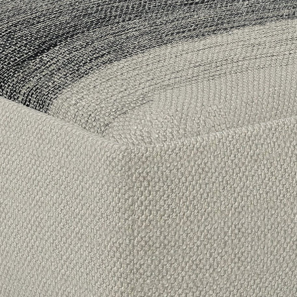 English Elm Sabella Handwoven Square Outdoor/Indoor Pouf - Grey White Recycled PET, Water & UV Resistant, Supportive Sitz 20"x20"x10" B136P159936