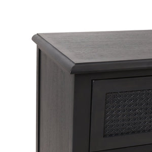 English Elm Christopher Knight Home® - 3 DRAWER DRESSER Dark Grey Acacia Wood with Cane Webbing Accents, 3-Drawer Storage Chest, 36"W x 36"H 71932.00DGRY