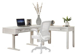 Boca Power Lift L Shape Desk Cottage White BOC-3PC-LIFT-LDESK Parker House