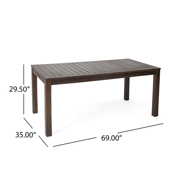 English Elm Christopher Knight Home® - MANILA 69'' TABLE Acacia Picnic Dining Table Brown — Weather-Resistant, Water-Resistant Patio Buffet Table for Guests 60078.00