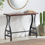 Christopher Knight Home® - Noble House - Ascutney Modern Industrial Handmade Acacia Wood Console Table, Dark Brown and Black