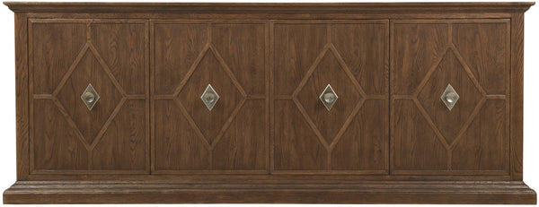 Hooker Furniture Driftwood Buckboard Entertainment Credenza With Soft-Close Doors, Ventilated Av Panels & Wine Storage Medium Wood 6820-55490-85
