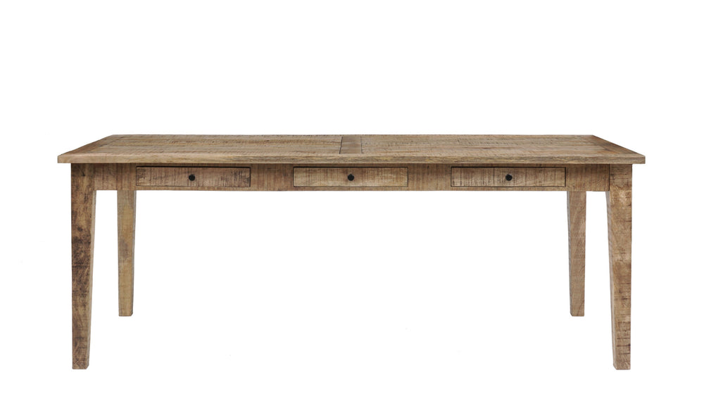 Porter Designs Porter Berkshire Solid Wood Dining Table - Rustic Farmhouse Charm With 6 Storage Drawers, Brown Brown Wood 07-117-01-6643