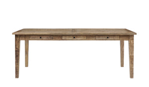 Porter Designs Porter Berkshire Solid Wood Dining Table - Rustic Farmhouse Charm With 6 Storage Drawers, Brown Brown Wood 07-117-01-6643