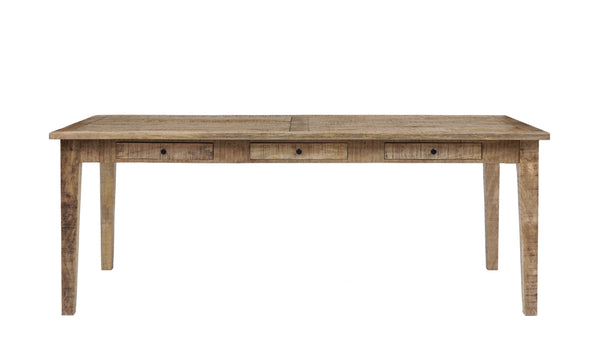 Porter Designs Porter Berkshire Solid Wood Dining Table - Rustic Farmhouse Charm With 6 Storage Drawers, Brown Brown Wood 07-117-01-6643