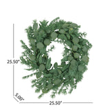 Christopher Knight Home® - Noble House - Loveren 24.5" Eucalyptus and Fir Artificial Wreath, Green