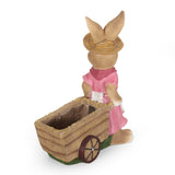 Christopher Knight Home® - Noble House - Wallen Outdoor Decorative Rabbit Planter, Pink and Brown