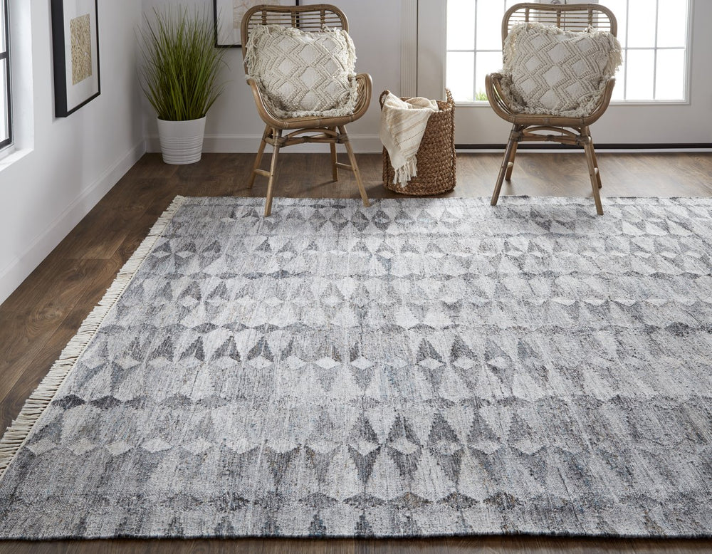 Feizy Rugs Beckett Eco-friendly Handwoven Moroccan Geometric Rug In Chic Inky Gray And Beige Tones Gray,Silver,Ivory Pet 8900814fgry000g00