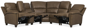 Hooker Furniture Julian Power Reclining Sectional Top-grain Leather Six-seat Living Room Set SS831-6PC3-088