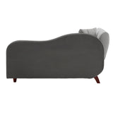 Homelegance By Top-Line Verbena Two-Tone Dark & Light Functional Chaise With 1 Pillow Grey Polyester