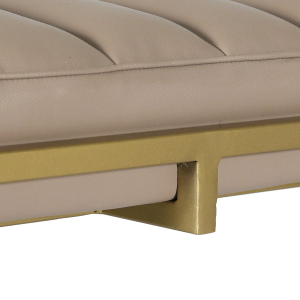 English Elm Christopher Knight Home® - BENCH Gold Faux Leather Upholstered Bench 46" Long Elegant Modern Seating with Sturdy Frame and Comfort - Stylish Accent for Entryway, Bedroom, Living Room 71748.00