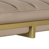 Christopher Knight Home® - Noble House - Riebe Contemporary Handmade Channel Stitch Ottoman Bench, Dark Cream and Matte Gold