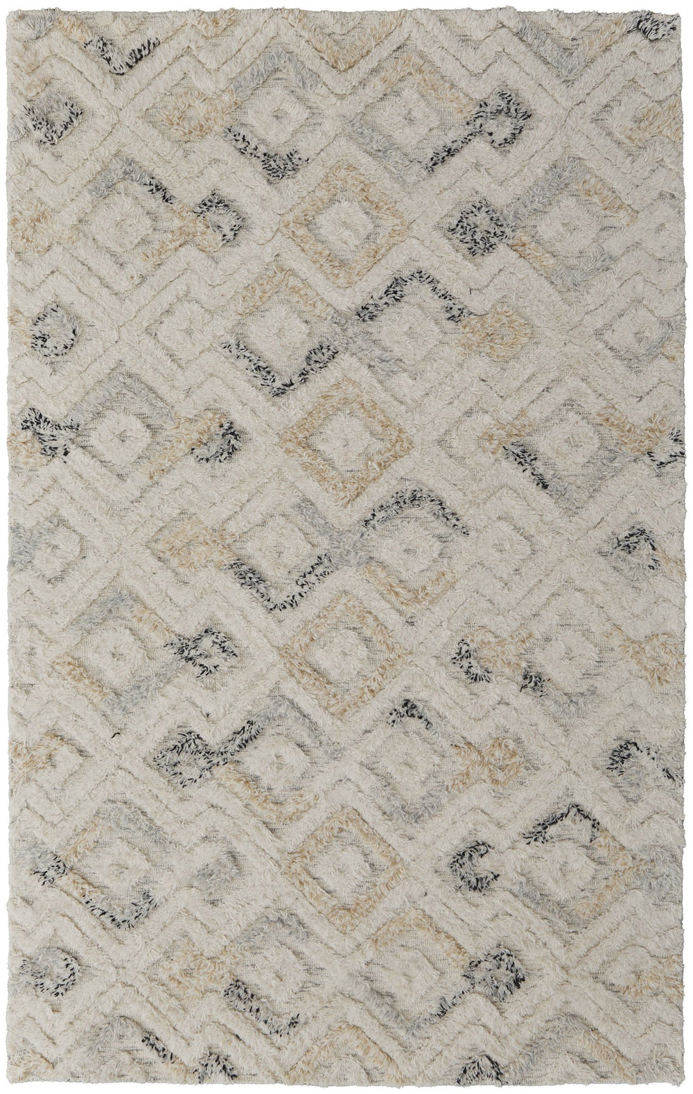 Feizy Rugs Anica Hand-tufted Wool Area Rug - Bohemian Style With Neutral Colors For Stylish Home Décor Ivory,Gray,Black Wool Anc8004fivyblug00