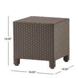 Christopher Knight Home® - Noble House - Puerta Outdoor Wicker Accent Side Table, Dark Brown