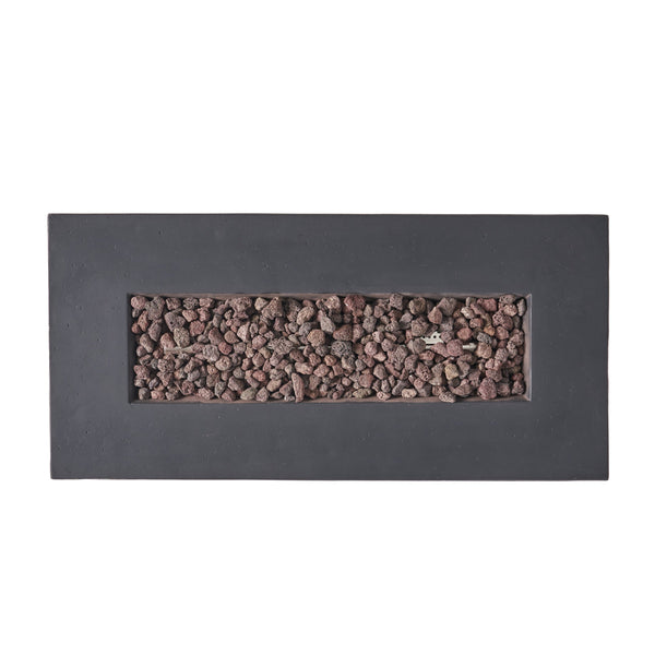 English Elm 40" Rectangular Mgo Concrete Propane Fire Pit 40000 Btu Patio Outdoor Heater 63492.00-40K