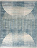 Nourison Astra Machine Washable ASW03 Machine Made Power-loomed Borderless Design Indoor Only Mid-Century Modern Scandinavian Rug Blue, Blue 100% Polyester 99446988423