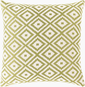 Surya Kanga Elegant 18"L X 18"W Accent Pillow - Modern Style, Soft Comfort, Easy Care For Home Decor Olive Polyester,Polyester Kga001-1818