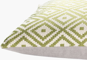 Surya Kanga Elegant 18"L X 18"W Accent Pillow - Modern Style, Soft Comfort, Easy Care For Home Decor Olive Polyester,Polyester Kga001-1818