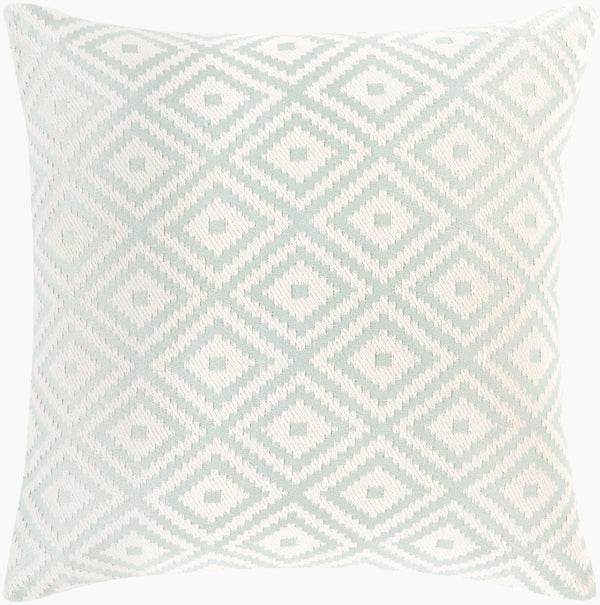 Surya Kanga Elegant 18"L X 18"W Accent Pillow - Modern Style, Soft Comfort, Easy Care For Home Decor Seafoam Polyester,Polyester Kga003-2020p