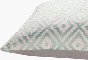 Surya Kanga Elegant 18"L X 18"W Accent Pillow - Modern Style, Soft Comfort, Easy Care For Home Decor Seafoam Polyester,Polyester Kga003-2020p