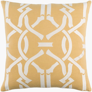 Surya Kingdom 18"X18" Cotton Accent Pillow - Elegant Design For Modern & Classic Decor, Easy Care! Mustard Cotton,Cotton Kgdm7038-1818
