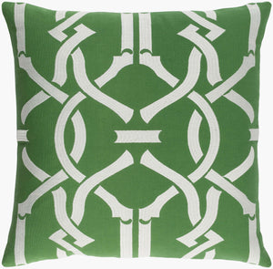 Surya Kingdom 18"X18" Cotton Accent Pillow - Elegant Design For Modern & Classic Decor, Easy Care! Medium Green Cotton,Cotton Kgdm7039-1818p