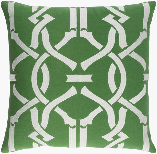 Surya Kingdom 18"X18" Cotton Accent Pillow - Elegant Design For Modern & Classic Decor, Easy Care! Medium Green Cotton,Cotton Kgdm7039-1818p