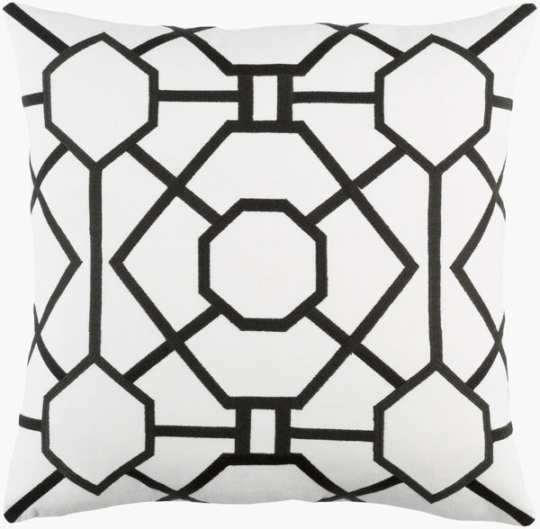 Surya Kingdom 18"X18" Cotton Accent Pillow - Elegant Design For Modern & Classic Decor, Easy Care! Off,White Cotton,Cotton Kgdm7041-1818d