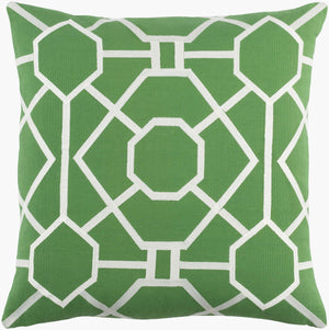 Surya Kingdom 18"X18" Cotton Accent Pillow - Elegant Design For Modern & Classic Decor, Easy Care! Medium Green Cotton,Cotton Kgdm7046-1818d