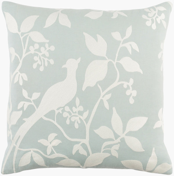Surya Kingdom 18"X18" Cotton Accent Pillow - Elegant Design For Modern & Classic Decor, Easy Care! Pale Blue Cotton,Cotton Kgdm7050-1818p