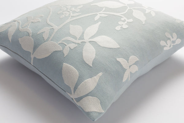 Surya Kingdom 18"X18" Cotton Accent Pillow - Elegant Design For Modern & Classic Decor, Easy Care! Pale Blue Cotton,Cotton Kgdm7050-1818p