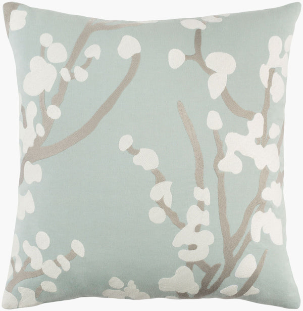 Surya Kingdom 18"X18" Cotton Accent Pillow - Elegant Design For Modern & Classic Decor, Easy Care! Pale Blue Cotton,Cotton Kgdm7060-1818p