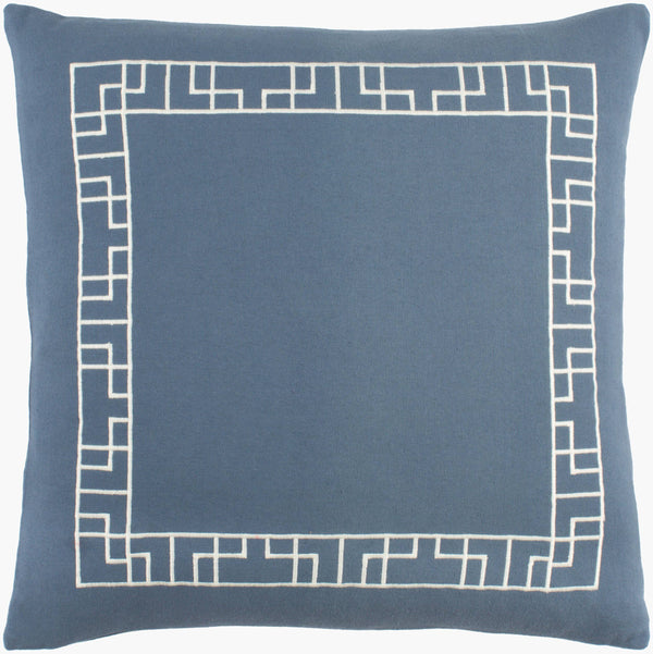 Surya Kingdom 18"X18" Cotton Accent Pillow - Elegant Design For Modern & Classic Decor, Easy Care! Dark Blue Cotton,Cotton Kgdm7065-1818d