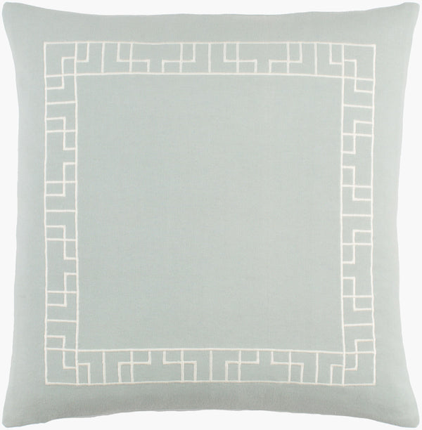 Surya Kingdom 18"X18" Cotton Accent Pillow - Elegant Design For Modern & Classic Decor, Easy Care! Pale Blue Cotton,Cotton Kgdm7067-1818d