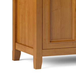 English Elm Amherst 72-Inch Solid Wood Tv Stand: Light Golden Brown, Stylish Storage, And Elegant Design B136P158358