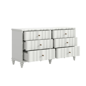 A.R.T. Furniture Haven Dresser - Timeless Cottage Design with Fluted Drawers and Ample Storage for Your Bedroom Elegance White 339130-2367