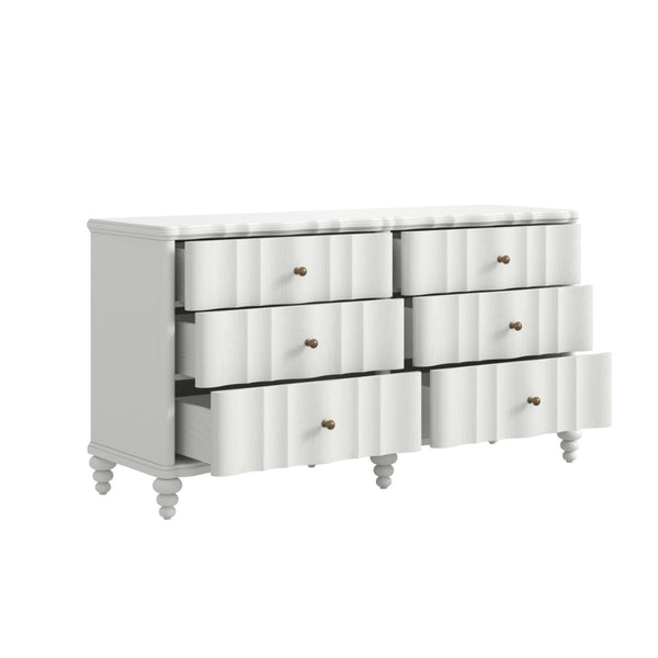A.R.T. Furniture Haven Dresser - Timeless Cottage Design with Fluted Drawers and Ample Storage for Your Bedroom Elegance White 339130-2367