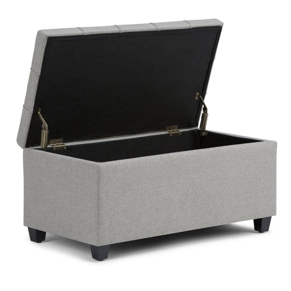 English Elm Sienna Storage Ottoman Bench In Dove Grey - Stylish, Versatile Seating With Hidden Storage & Safety Hinge B136P159116-GIGA