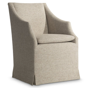 Bernhardt Bernhardt Tribeca Arm Chair With Tailored Slipcover Skirt, Curved Arms, Upholstered Comfort On Casters 333546