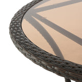 Christopher Knight Home® - Noble House - San Pico Multibrown Wicker Glass Table