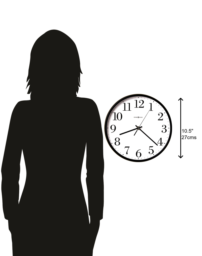 Hekman Furniture 625254 Office Mate Wall Clock - Elegant 10.5-inch Quartz Timepiece With Black Arabic Numerals & Glass Cover Plastic Office Mate Wall Clock 625254